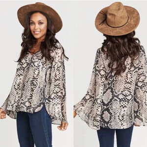 Show Me Your Mumu Sz Small Snake Print Top Blouse
